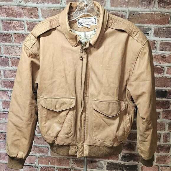 Men's INTERNATIONAL OUTERWEAR Genuine Leather Jacket Medium VINTAGE - Picture 1 of 6